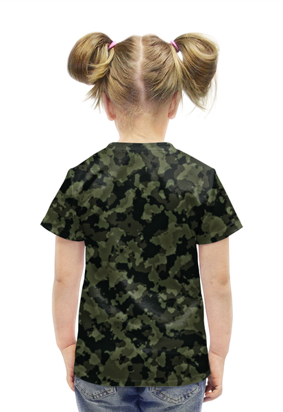 Заказать детскую футболку в Москве. Футболка с полной запечаткой для девочек Хаки Милитари Абстракция от MariYang  - готовые дизайны и нанесение принтов.