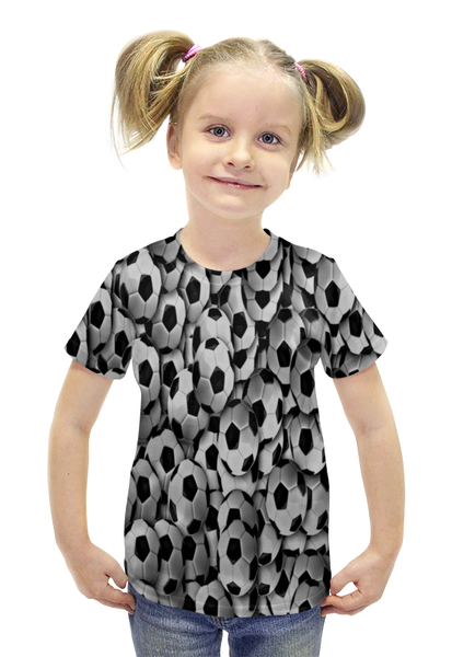 Заказать детскую футболку в Москве. Футболка с полной запечаткой для девочек Футбол от THE_NISE  - готовые дизайны и нанесение принтов.