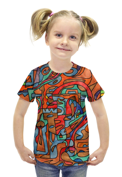 Заказать детскую футболку в Москве. Футболка с полной запечаткой для девочек QXX`A0.,H33 от Vadim Koval - готовые дизайны и нанесение принтов.