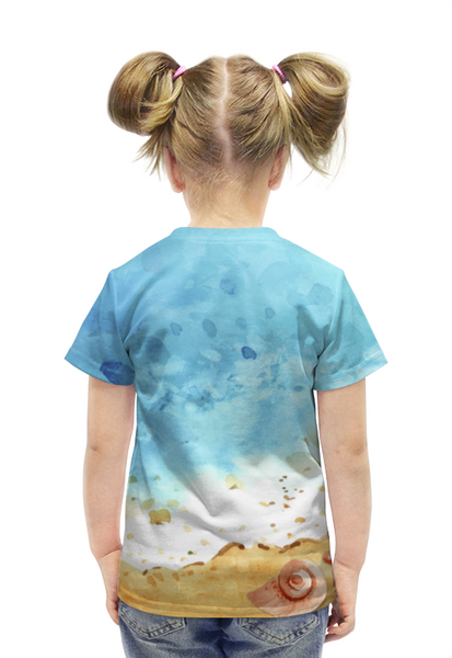Заказать детскую футболку в Москве. Футболка с полной запечаткой для девочек Крабик от nadegda - готовые дизайны и нанесение принтов.