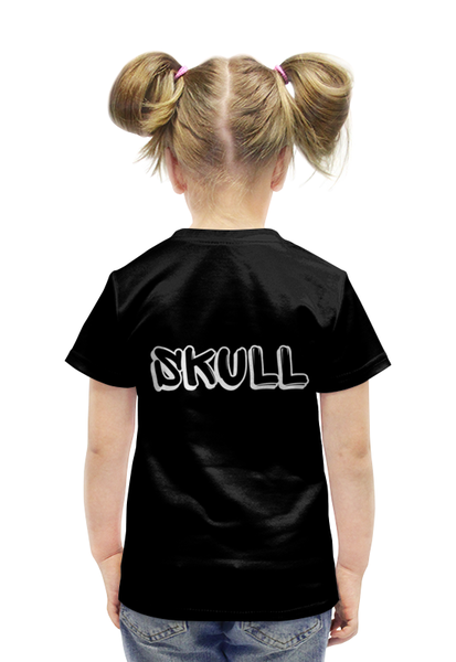 Заказать детскую футболку в Москве. Футболка с полной запечаткой для девочек череп для вашего ребенка  от Марина Марина - готовые дизайны и нанесение принтов.