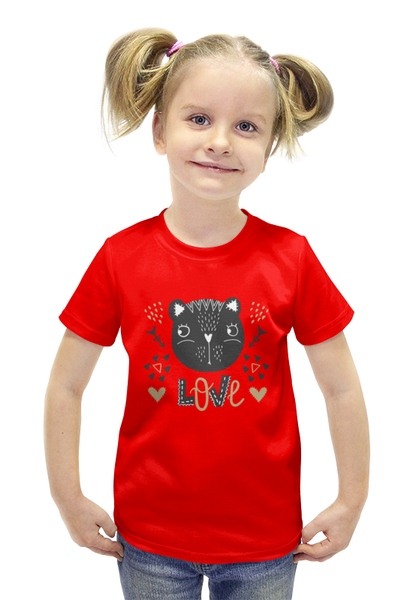Заказать детскую футболку в Москве. Футболка с полной запечаткой для девочек кошка от THE_NISE  - готовые дизайны и нанесение принтов.