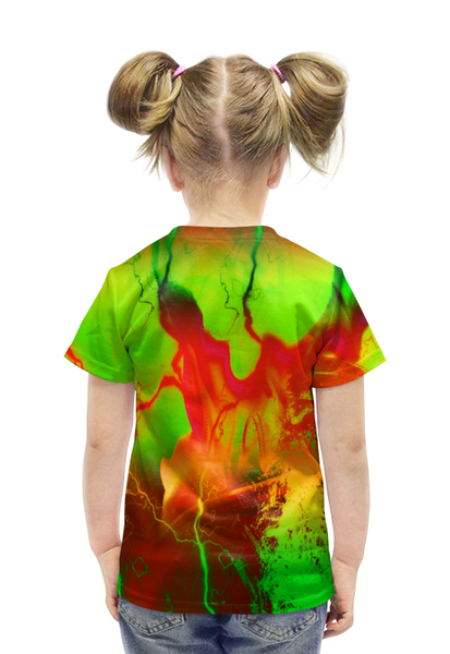 Заказать детскую футболку в Москве. Футболка с полной запечаткой для девочек Пятна краски от THE_NISE  - готовые дизайны и нанесение принтов.