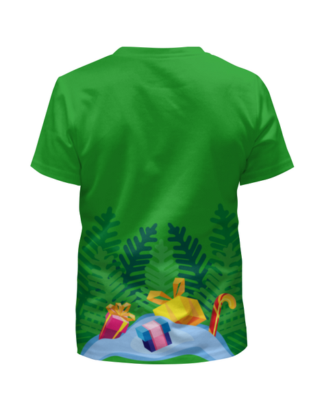 Заказать детскую футболку в Москве. Футболка с полной запечаткой для девочек Новогодний лес от IrinkaArt  - готовые дизайны и нанесение принтов.