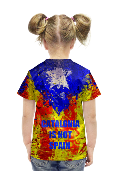 Заказать детскую футболку в Москве. Футболка с полной запечаткой для девочек свободная каталония от Маверик - готовые дизайны и нанесение принтов.