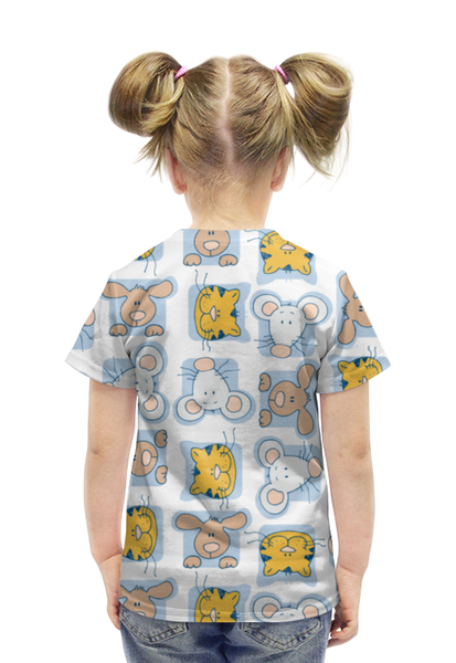 Заказать детскую футболку в Москве. Футболка с полной запечаткой для девочек Кошки мышки от T-shirt print  - готовые дизайны и нанесение принтов.
