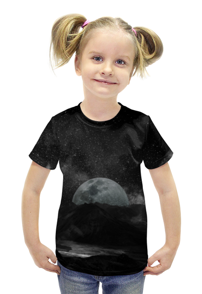 Заказать детскую футболку в Москве. Футболка с полной запечаткой для девочек Планета от weeert - готовые дизайны и нанесение принтов.