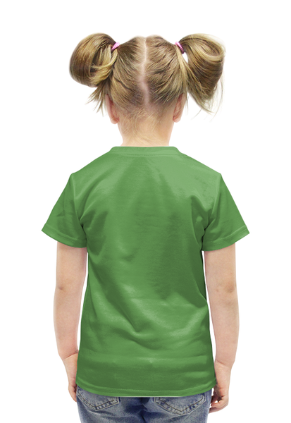 Заказать детскую футболку в Москве. Футболка с полной запечаткой для девочек Чингиз в траве от Овчаркина Лавка - готовые дизайны и нанесение принтов.