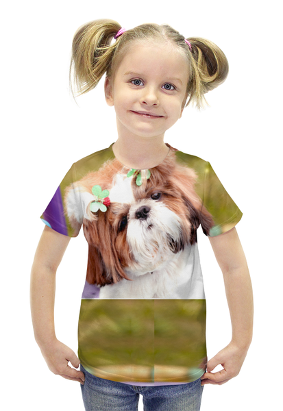 Заказать детскую футболку в Москве. Футболка с полной запечаткой для девочек Sunny mood от Miracles - готовые дизайны и нанесение принтов.