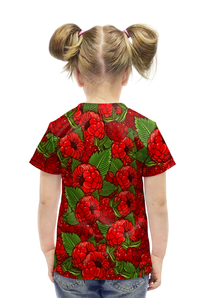 Заказать детскую футболку в Москве. Футболка с полной запечаткой для девочек Малинка от THE_NISE  - готовые дизайны и нанесение принтов.