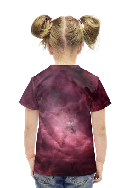 Заказать детскую футболку в Москве. Футболка с полной запечаткой для девочек Космическая пыль от Dover - готовые дизайны и нанесение принтов.