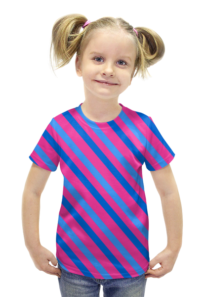 Заказать детскую футболку в Москве. Футболка с полной запечаткой для девочек Узор линий от THE_NISE  - готовые дизайны и нанесение принтов.
