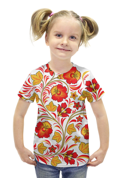 Заказать детскую футболку в Москве. Футболка с полной запечаткой для девочек Русь   от CoolDesign - готовые дизайны и нанесение принтов.