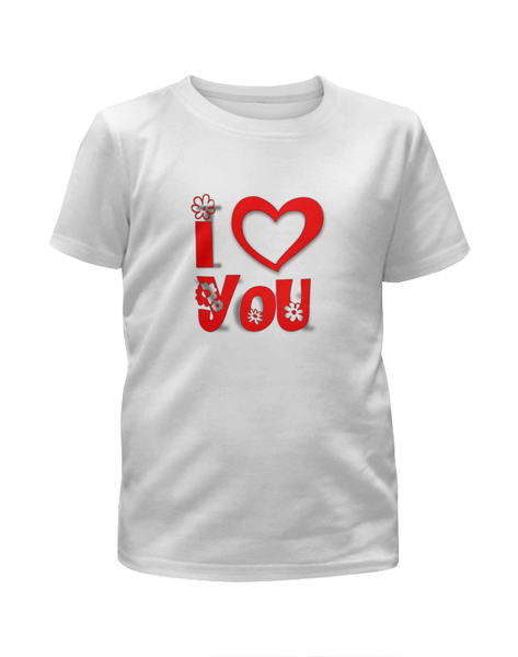 Заказать детскую футболку в Москве. Футболка с полной запечаткой для девочек I love you от THE_NISE  - готовые дизайны и нанесение принтов.