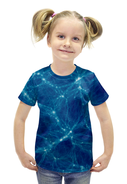 Заказать детскую футболку в Москве. Футболка с полной запечаткой для девочек NEURONS от Jimmy Flash - готовые дизайны и нанесение принтов.
