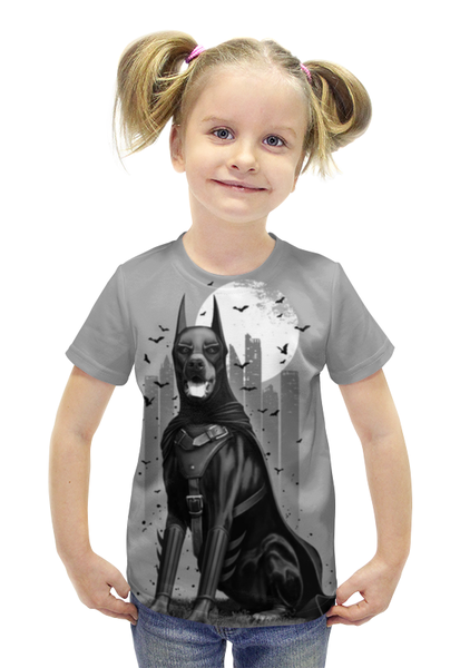 Заказать детскую футболку в Москве. Футболка с полной запечаткой для девочек Batman  от ПРИНТЫ ПЕЧАТЬ  - готовые дизайны и нанесение принтов.