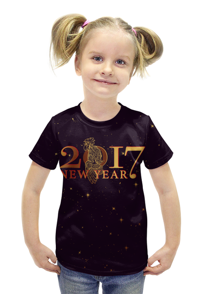 Заказать детскую футболку в Москве. Футболка с полной запечаткой для девочек Новый год 2017 от Илья Щеблецов - готовые дизайны и нанесение принтов.