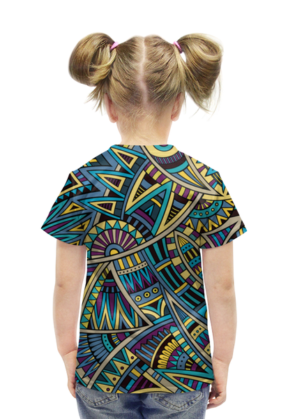 Заказать детскую футболку в Москве. Футболка с полной запечаткой для девочек мозаика от THE_NISE  - готовые дизайны и нанесение принтов.