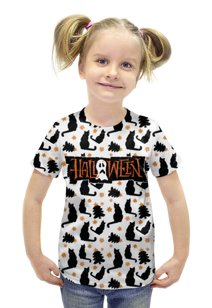 Заказать детскую футболку в Москве. Футболка с полной запечаткой для девочек Halloween   от THE_NISE  - готовые дизайны и нанесение принтов.