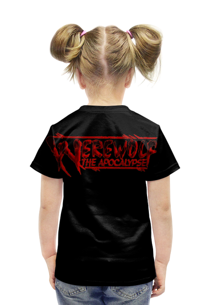 Заказать детскую футболку в Москве. Футболка с полной запечаткой для девочек Оборотень/Werewolf от Leichenwagen - готовые дизайны и нанесение принтов.