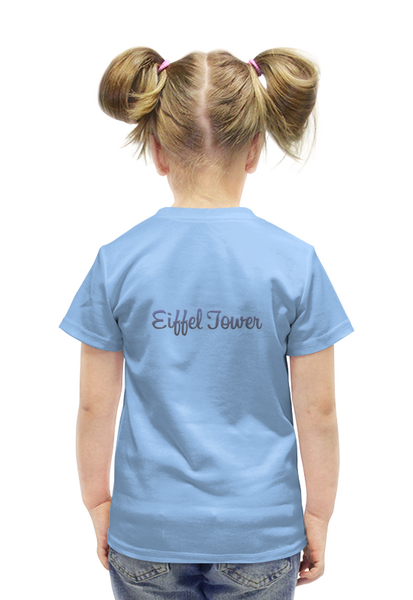 Заказать детскую футболку в Москве. Футболка с полной запечаткой для девочек Эйфелева башня от ElenaE  - готовые дизайны и нанесение принтов.