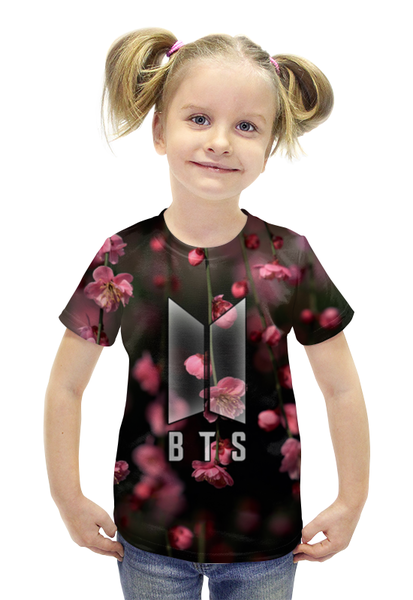 Заказать детскую футболку в Москве. Футболка с полной запечаткой для девочек Группа BTS от weeert - готовые дизайны и нанесение принтов.