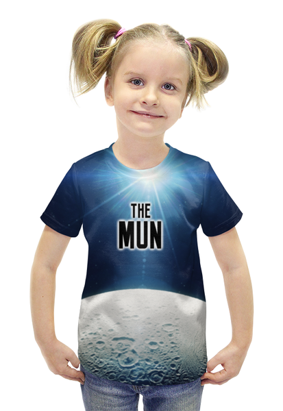 Заказать детскую футболку в Москве. Футболка с полной запечаткой для девочек The Mun (The Planet) от ISliM - готовые дизайны и нанесение принтов.