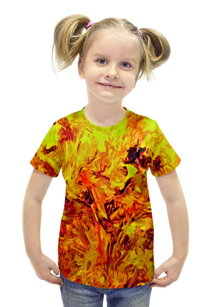 Заказать детскую футболку в Москве. Футболка с полной запечаткой для девочек Яркая живопись от THE_NISE  - готовые дизайны и нанесение принтов.