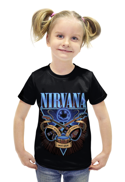 Заказать детскую футболку в Москве. Футболка с полной запечаткой для девочек Nirvana  от ПРИНТЫ ПЕЧАТЬ  - готовые дизайны и нанесение принтов.