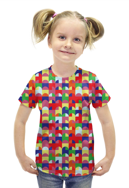 Заказать детскую футболку в Москве. Футболка с полной запечаткой для девочек Яркая абстракция от IrinkaArt  - готовые дизайны и нанесение принтов.