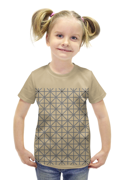 Заказать детскую футболку в Москве. Футболка с полной запечаткой для девочек Оптическая иллюзия от clown - готовые дизайны и нанесение принтов.