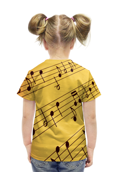 Заказать детскую футболку в Москве. Футболка с полной запечаткой для девочек Мелодия от THE_NISE  - готовые дизайны и нанесение принтов.