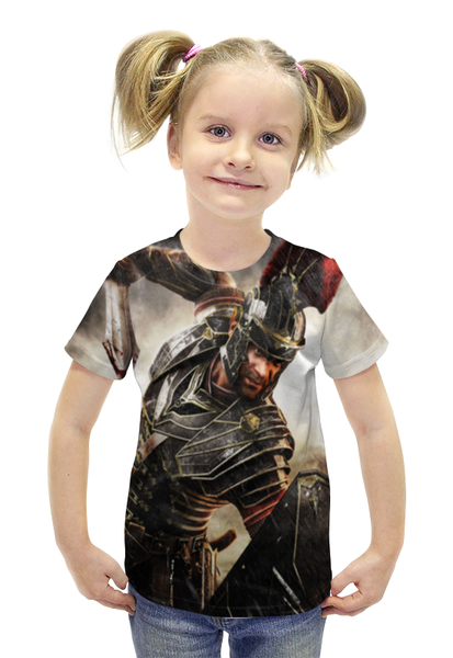Заказать детскую футболку в Москве. Футболка с полной запечаткой для девочек Ryse: Son of Rome от galaxy secret - готовые дизайны и нанесение принтов.