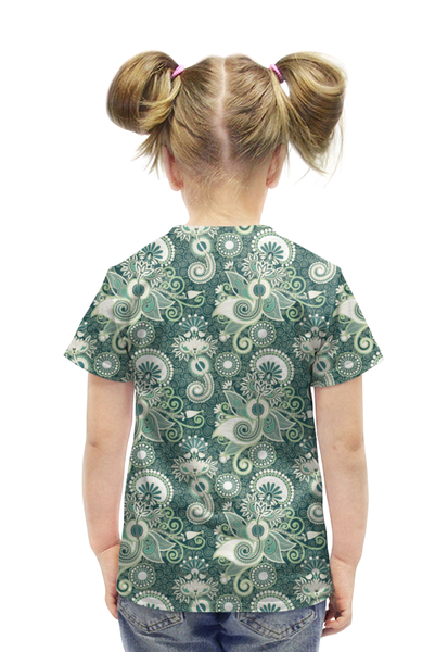Заказать детскую футболку в Москве. Футболка с полной запечаткой для девочек Изумрудный Сад от Wax  - готовые дизайны и нанесение принтов.