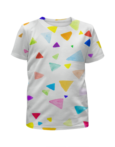 Заказать детскую футболку в Москве. Футболка с полной запечаткой для девочек Треугольники от anomalica - готовые дизайны и нанесение принтов.
