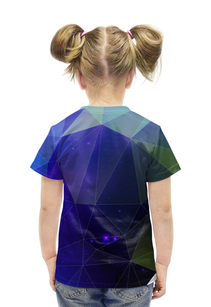 Заказать детскую футболку в Москве. Футболка с полной запечаткой для девочек Космический треугольник от galaxy secret - готовые дизайны и нанесение принтов.