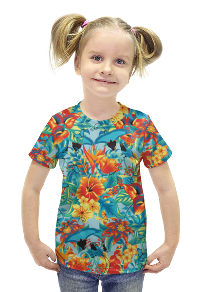 Заказать детскую футболку в Москве. Футболка с полной запечаткой для девочек Лилии от Romanova - готовые дизайны и нанесение принтов.