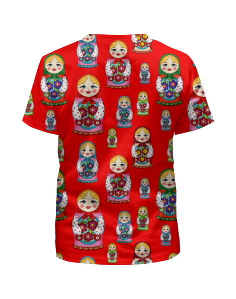 Заказать детскую футболку в Москве. Футболка с полной запечаткой для девочек Матрёшки от nadegda - готовые дизайны и нанесение принтов.