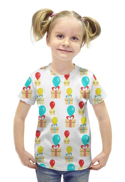 Заказать детскую футболку в Москве. Футболка с полной запечаткой для девочек шарики от THE_NISE  - готовые дизайны и нанесение принтов.