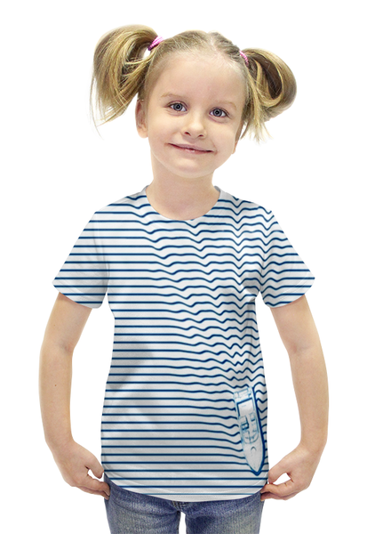 Заказать детскую футболку в Москве. Футболка с полной запечаткой для девочек Лодка  от ПРИНТЫ ПЕЧАТЬ  - готовые дизайны и нанесение принтов.