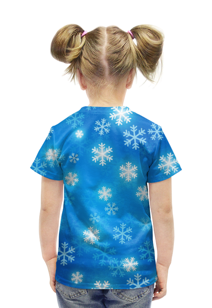 Заказать детскую футболку в Москве. Футболка с полной запечаткой для девочек Новый год от THE_NISE  - готовые дизайны и нанесение принтов.