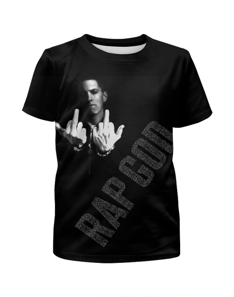 Заказать детскую футболку в Москве. Футболка с полной запечаткой для девочек Eminem от Lodbrok - готовые дизайны и нанесение принтов.