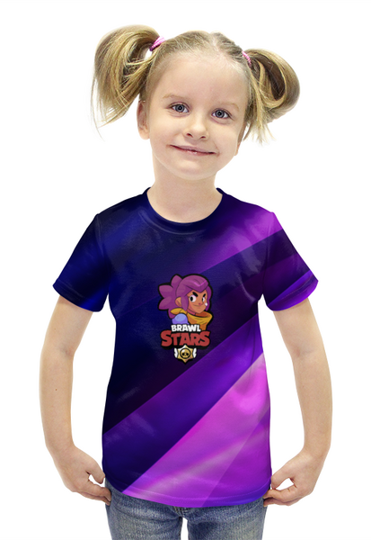 Заказать детскую футболку в Москве. Футболка с полной запечаткой для девочек Brawl Stars от THE_NISE  - готовые дизайны и нанесение принтов.