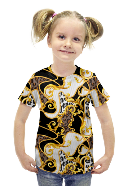 Заказать детскую футболку в Москве. Футболка с полной запечаткой для девочек Vintage Design от balden - готовые дизайны и нанесение принтов.