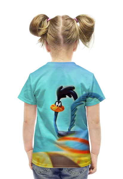 Заказать детскую футболку в Москве. Футболка с полной запечаткой для девочек Дорожный бегун (Road Runner) от hardstore - готовые дизайны и нанесение принтов.