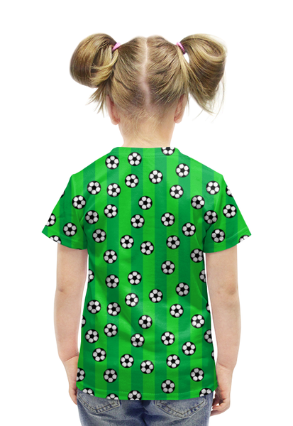 Заказать детскую футболку в Москве. Футболка с полной запечаткой для девочек Футбольные мячи от T-shirt print  - готовые дизайны и нанесение принтов.