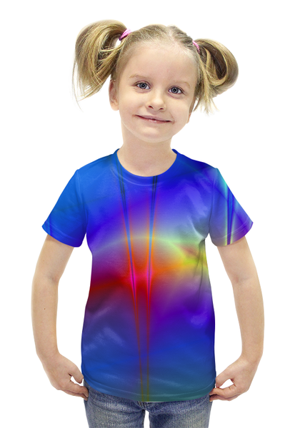 Заказать детскую футболку в Москве. Футболка с полной запечаткой для девочек Fireworks от Jimmy Flash - готовые дизайны и нанесение принтов.
