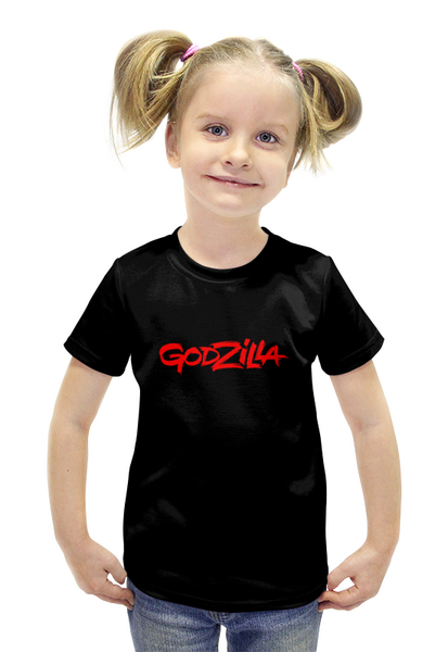 Заказать детскую футболку в Москве. Футболка с полной запечаткой для девочек Godzilla от THE_NISE  - готовые дизайны и нанесение принтов.