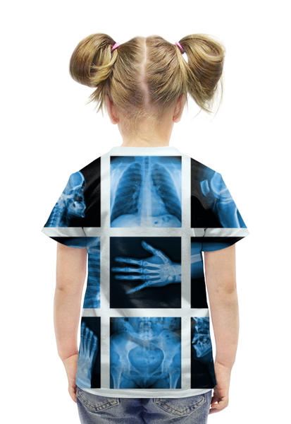 Заказать детскую футболку в Москве. Футболка с полной запечаткой для девочек X-Ray Of Bones от Jimmy Flash - готовые дизайны и нанесение принтов.