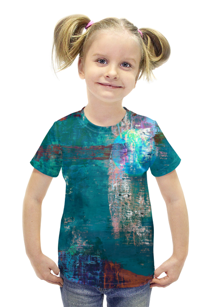 Заказать детскую футболку в Москве. Футболка с полной запечаткой для девочек Абстрактная живопись от lisalisa11@list.ru - готовые дизайны и нанесение принтов.